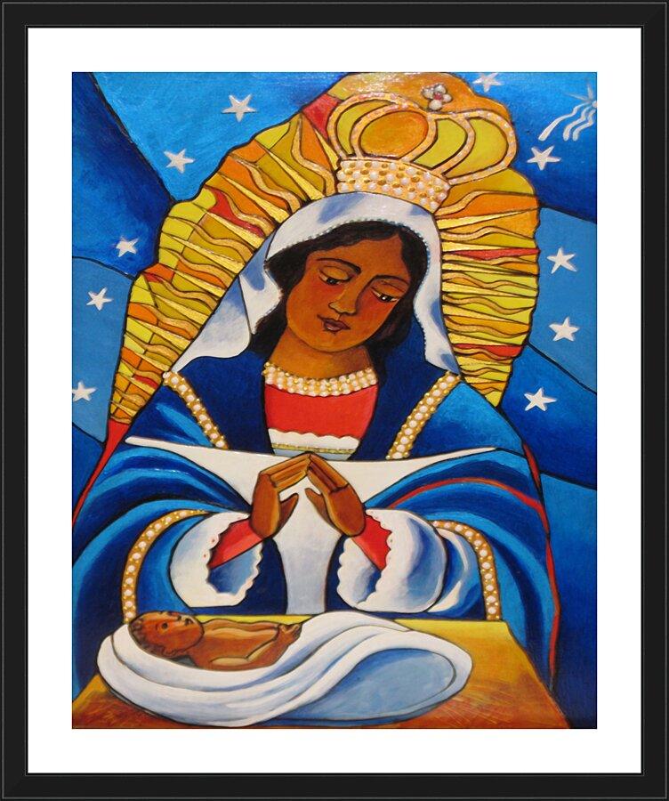 Wall Frame Black, Matted - Our Lady of Altagracia by Br. Mickey McGrath, OSFS - Trinity Stores
