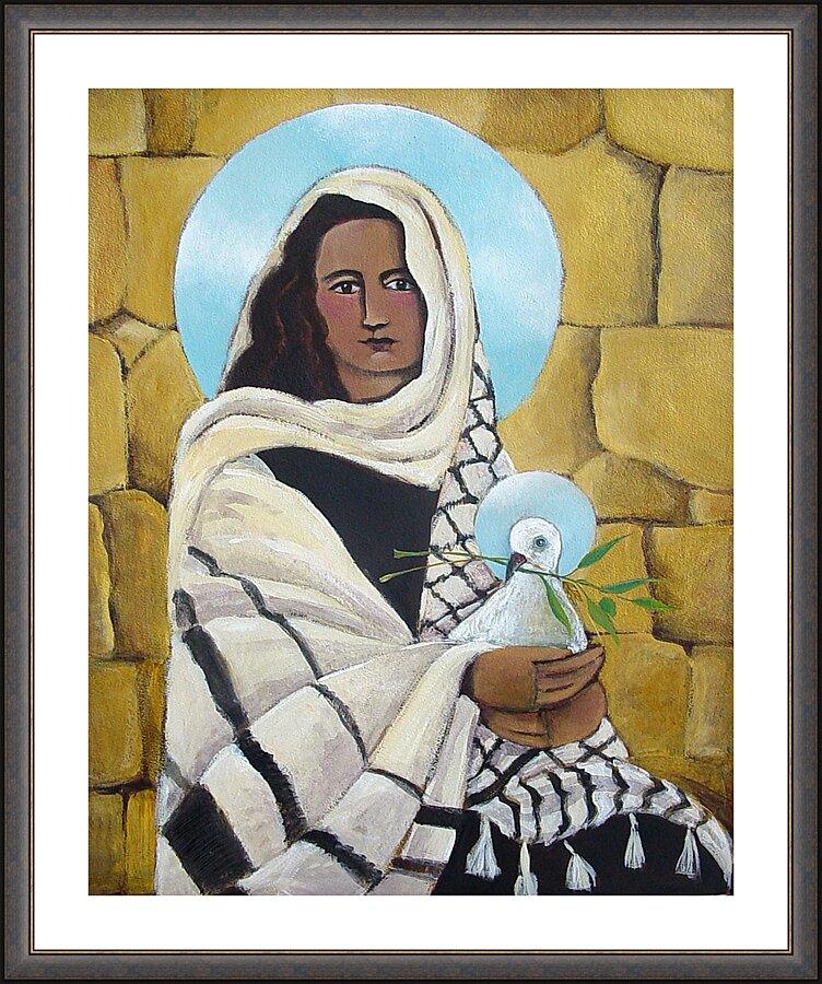 Wall Frame Espresso, Matted - Mary, Our Lady of Peace by Br. Mickey McGrath, OSFS - Trinity Stores
