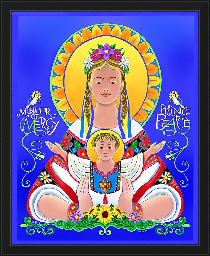 Wall Frame Black - Our Lady of the Ukraine by M. McGrath