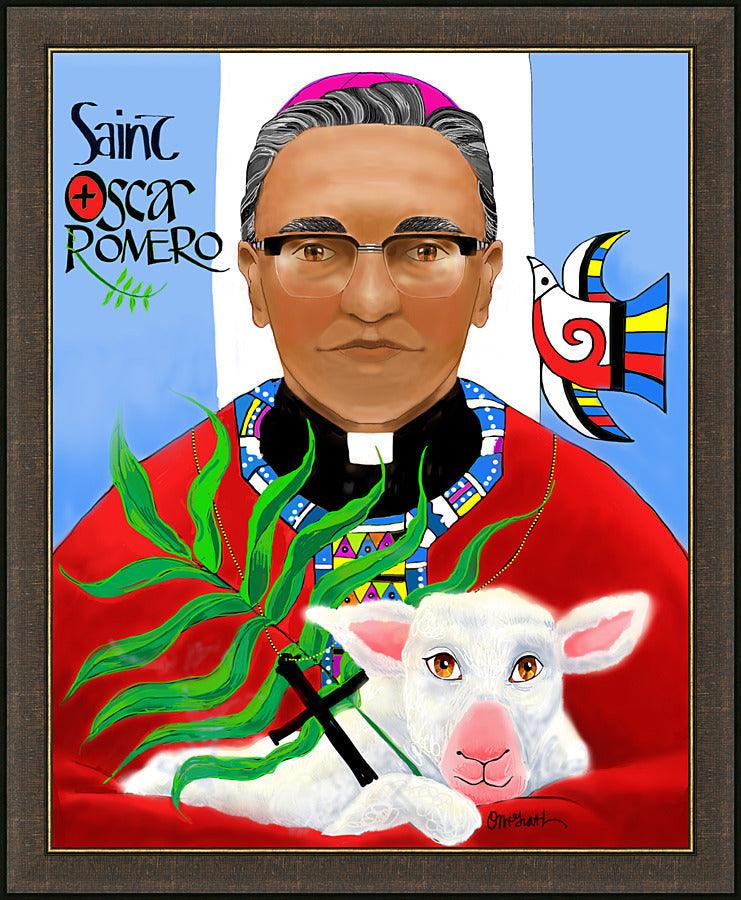 Wall Frame Espresso - St. Oscar Romero by Br. Mickey McGrath, OSFS - Trinity Stores