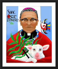 Wall Frame Black - St. Oscar Romero by M. McGrath