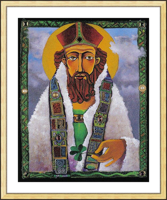 Wall Frame Gold, Matted - St. Patrick by M. McGrath
