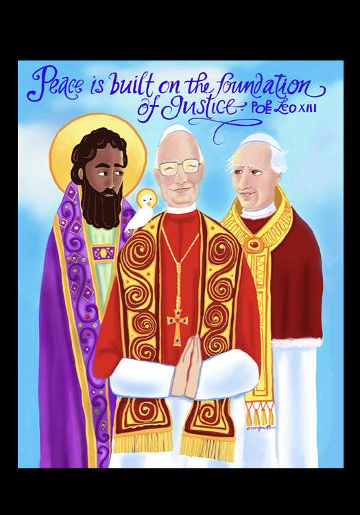 Peace is Built of the Foundation of Justice - Holy Card