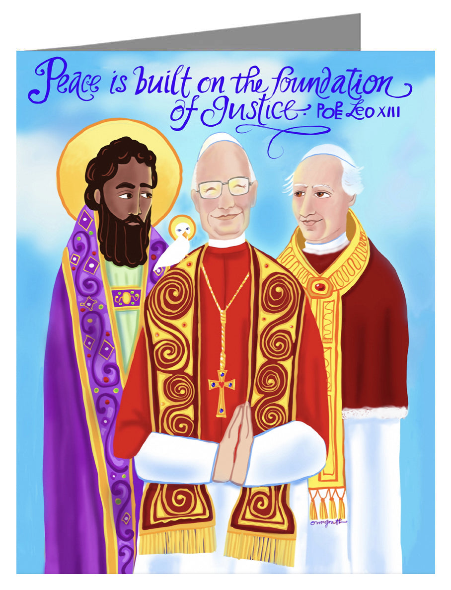 Peace is Built of the Foundation of Justice - Custom Text Note Card 