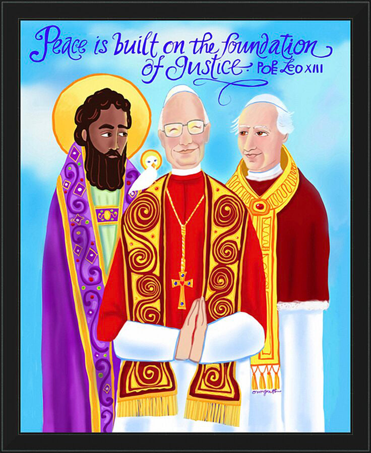 Wall Frame Black - Peace is Built of the Foundation of Justice by M. McGrath