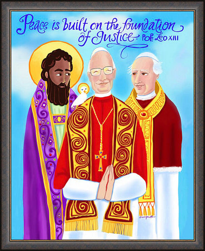 Wall Frame Espresso - Peace is Built of the Foundation of Justice by M. McGrath