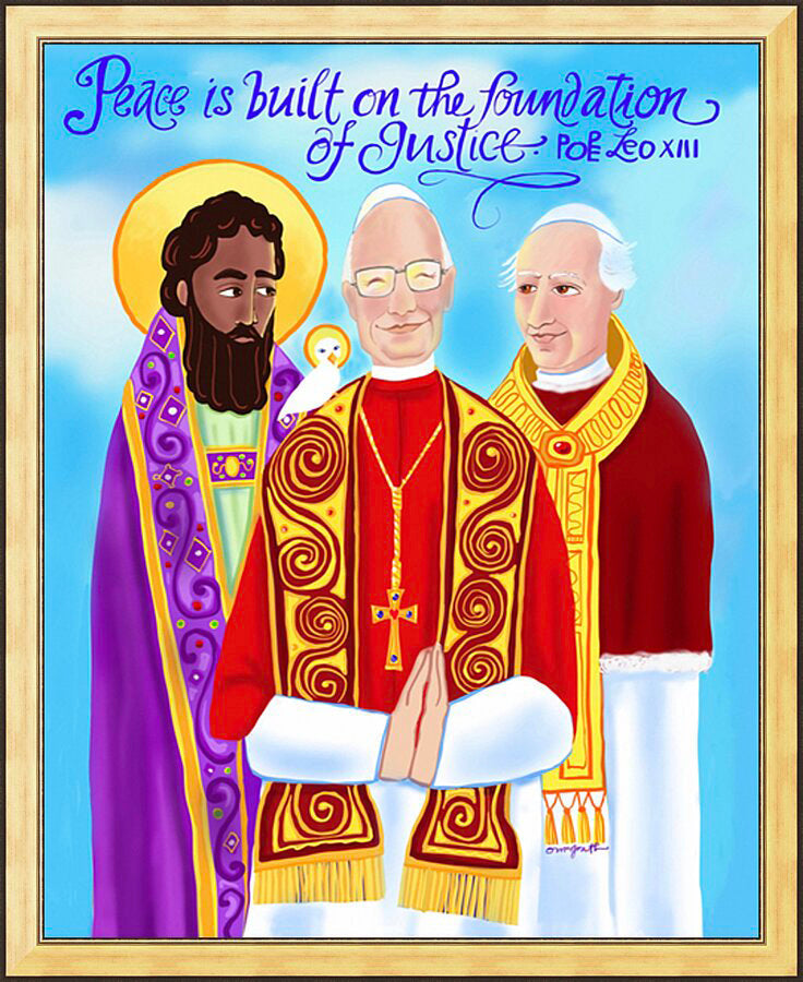 Wall Frame Gold - Peace is Built of the Foundation of Justice by M. McGrath