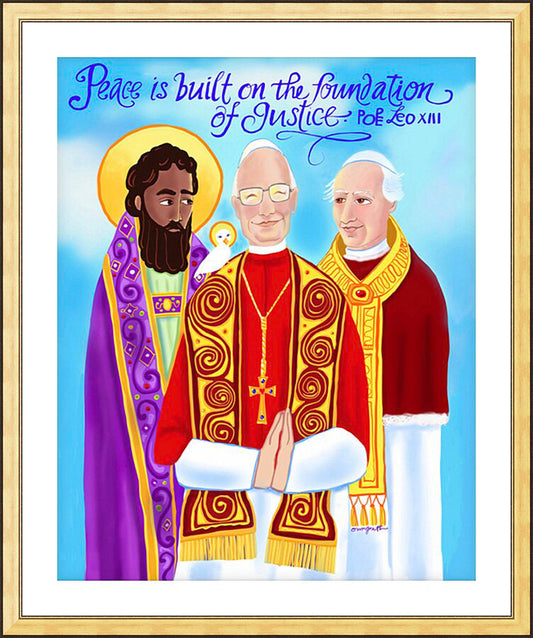 Wall Frame Gold, Matted - Peace is Built of the Foundation of Justice by M. McGrath