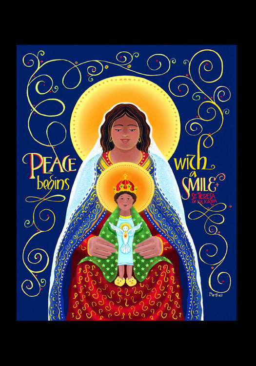 Peace Begins With A Smile - Holy Card