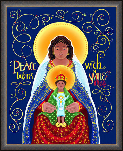 Wall Frame Espresso - Peace Begins With A Smile by M. McGrath