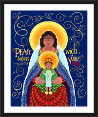 Wall Frame Black - Peace Begins With A Smile by M. McGrath