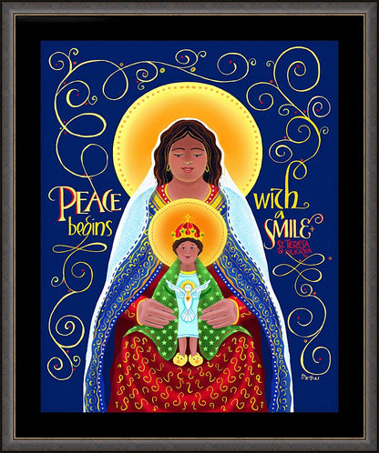 Wall Frame Espresso - Peace Begins With A Smile by M. McGrath
