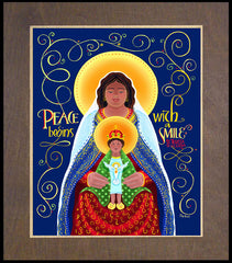 Wood Plaque Premium - Peace Begins With A Smile by M. McGrath