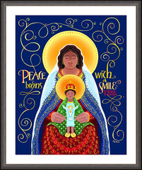 Wall Frame Espresso - Peace Begins With A Smile by M. McGrath