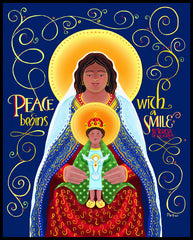 Wood Plaque - Peace Begins With A Smile by M. McGrath
