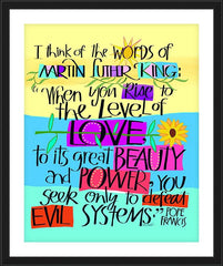 Wall Frame Black - Martin Luther King Quote by Pope Frances by M. McGrath