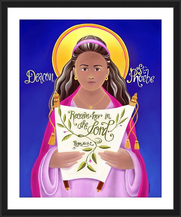 Wall Frame Black, Matted - St. Phoebe by Br. Mickey McGrath, OSFS - Trinity Stores