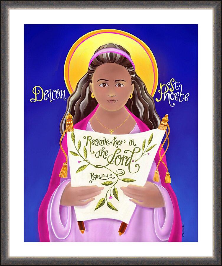 Wall Frame Espresso, Matted - St. Phoebe by Br. Mickey McGrath, OSFS - Trinity Stores