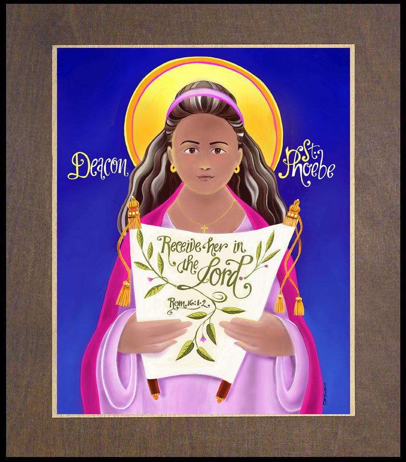 St. Phoebe - Wood Plaque Premium by Br. Mickey McGrath, OSFS - Trinity Stores