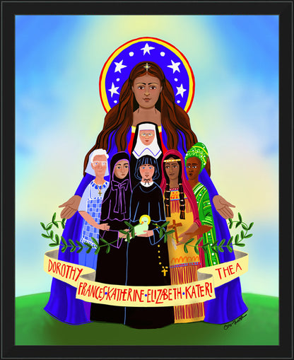 Wall Frame Black - Mary, Patroness of America by M. McGrath