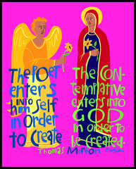 Wood Plaque - Poet and the Contemplative by M. McGrath