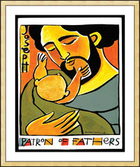 Wall Frame Gold - St. Joseph, Patron of Fathers by M. McGrath