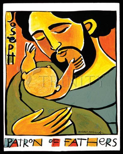 Wall Frame Black, Matted - St. Joseph, Patron of Fathers by M. McGrath