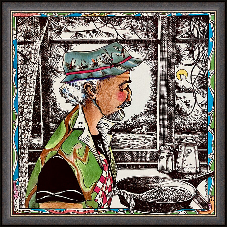 Wall Frame Espresso - St. Peter, Patron of Fisherman by M. McGrath