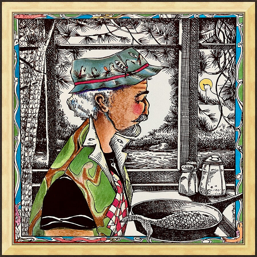 Wall Frame Gold - St. Peter, Patron of Fisherman by M. McGrath