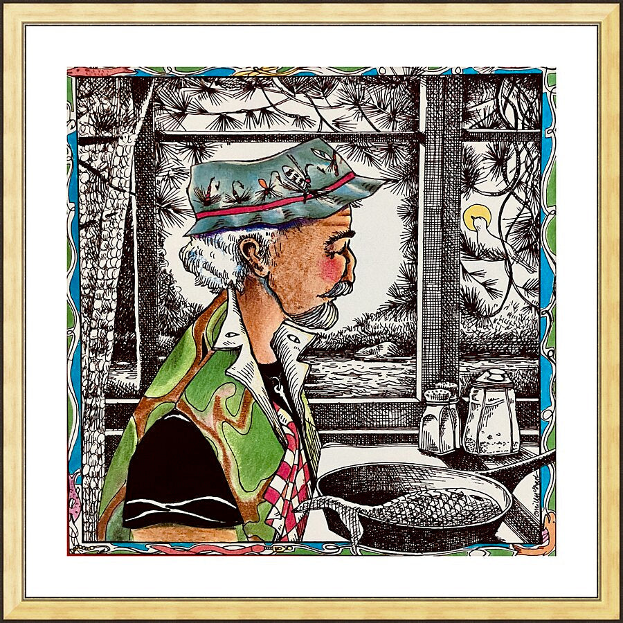 Wall Frame Gold, Matted - St. Peter, Patron of Fisherman by M. McGrath