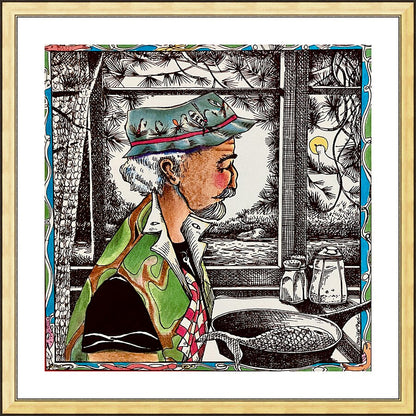 Wall Frame Gold, Matted - St. Peter, Patron of Fisherman by M. McGrath
