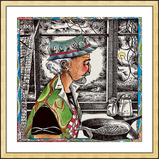 Wall Frame Gold, Matted - St. Peter, Patron of Fisherman by M. McGrath