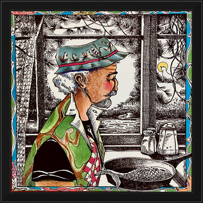 Wall Frame Black - St. Peter, Patron of Fisherman by M. McGrath