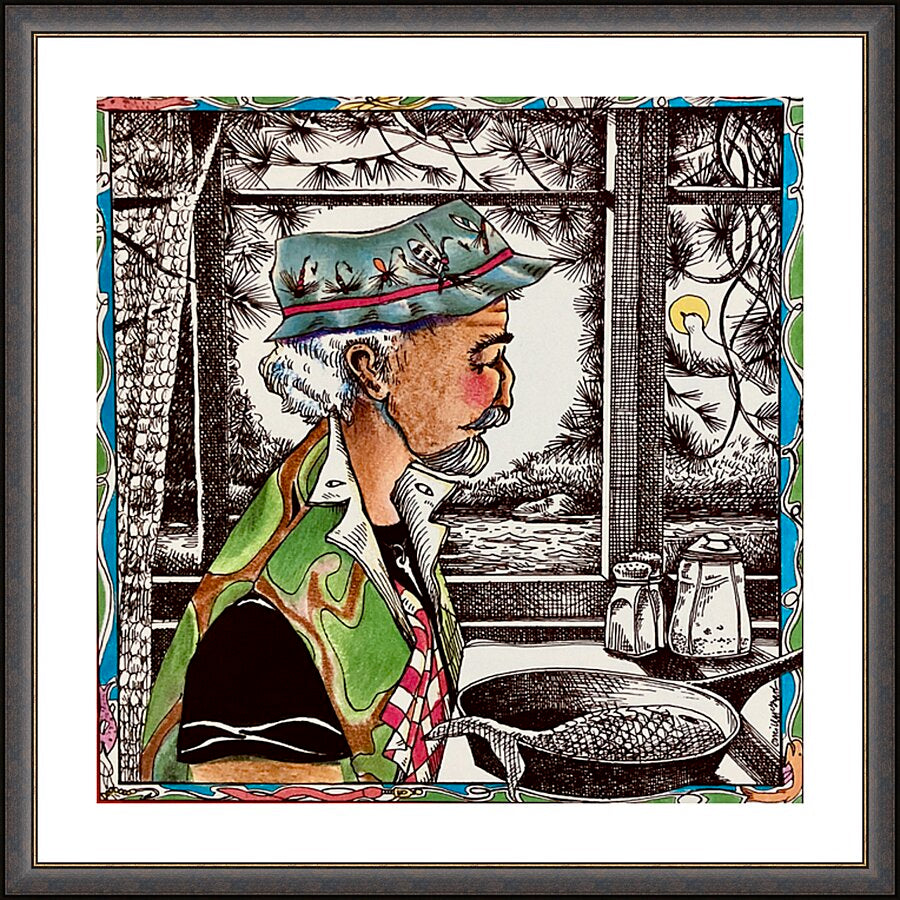Wall Frame Espresso, Matted - St. Peter, Patron of Fisherman by M. McGrath