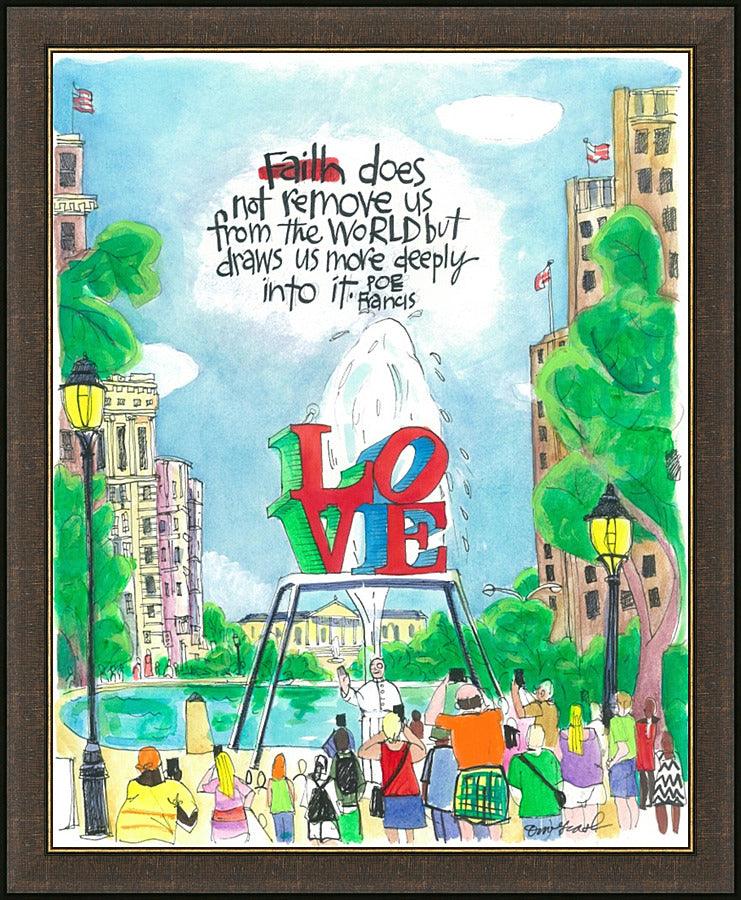 Wall Frame Espresso - Pope Francis: Philly Love by Br. Mickey McGrath, OSFS - Trinity Stores