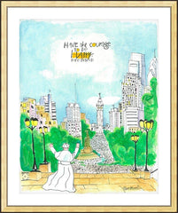 Wall Frame Gold - Pope Francis: Philly Museum by M. McGrath