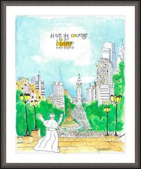 Wall Frame Espresso - Pope Francis: Philly Museum by M. McGrath
