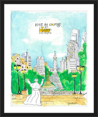Wall Frame Black - Pope Francis: Philly Museum by M. McGrath