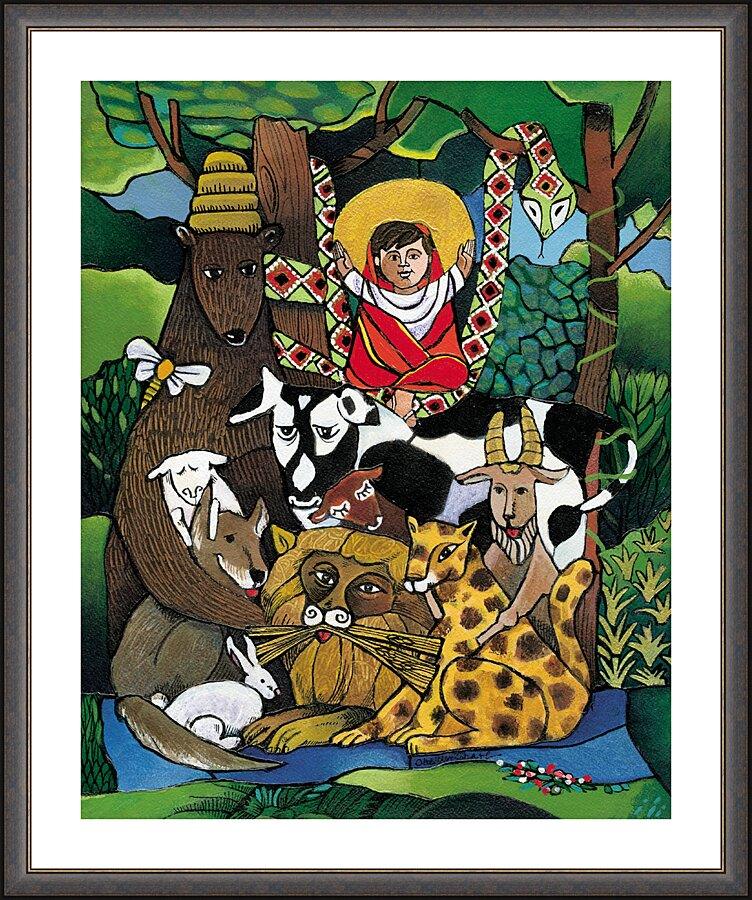Wall Frame Espresso, Matted - Prince of Peace by Br. Mickey McGrath, OSFS - Trinity Stores