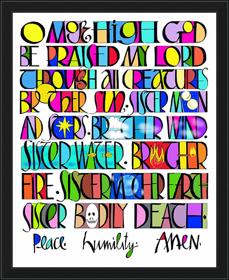Wall Frame Black - All Creatures Praise the Lord by M. McGrath