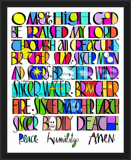 Wall Frame Black - All Creatures Praise the Lord by M. McGrath