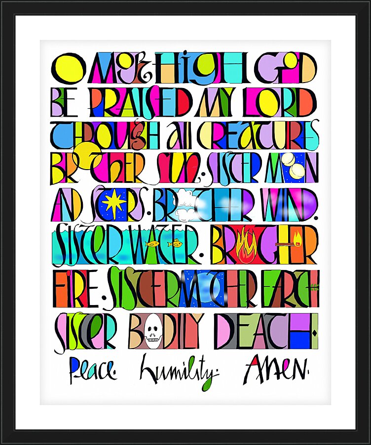 Wall Frame Black, Matted - All Creatures Praise the Lord by M. McGrath