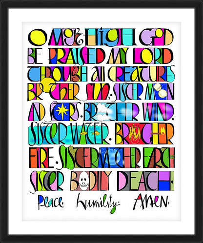 Wall Frame Black, Matted - All Creatures Praise the Lord by M. McGrath