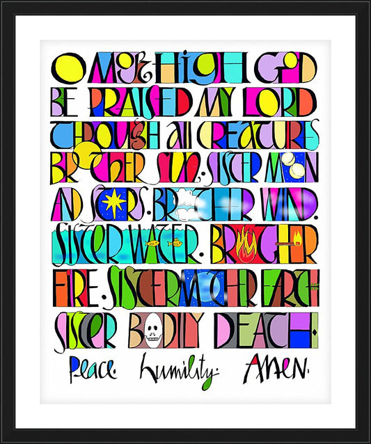 Wall Frame Black, Matted - All Creatures Praise the Lord by M. McGrath
