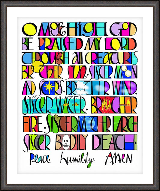Wall Frame Espresso, Matted - All Creatures Praise the Lord by M. McGrath