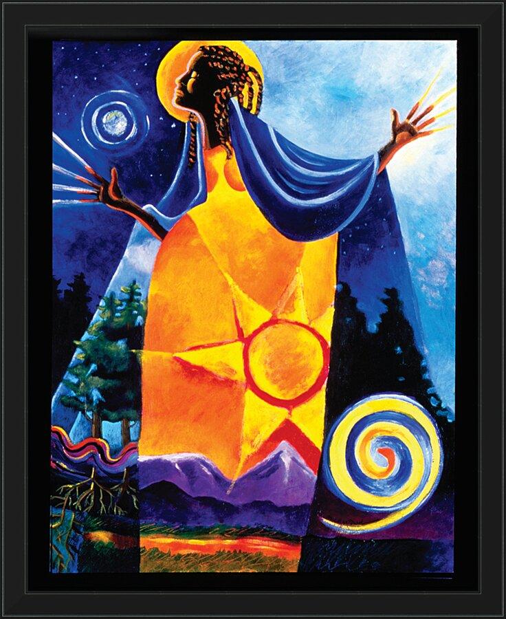 Wall Frame Black - Queen of Heaven, Mother of Earth by Br. Mickey McGrath, OSFS - Trinity Stores