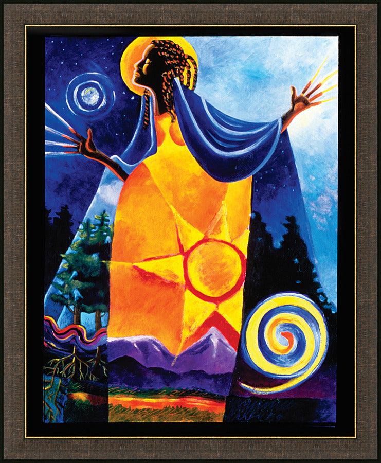 油絵　Partita No.2 雫　アート　加藤英人　SM Wall Frame Espresso - Queen of Heaven, Mother of Earth by M