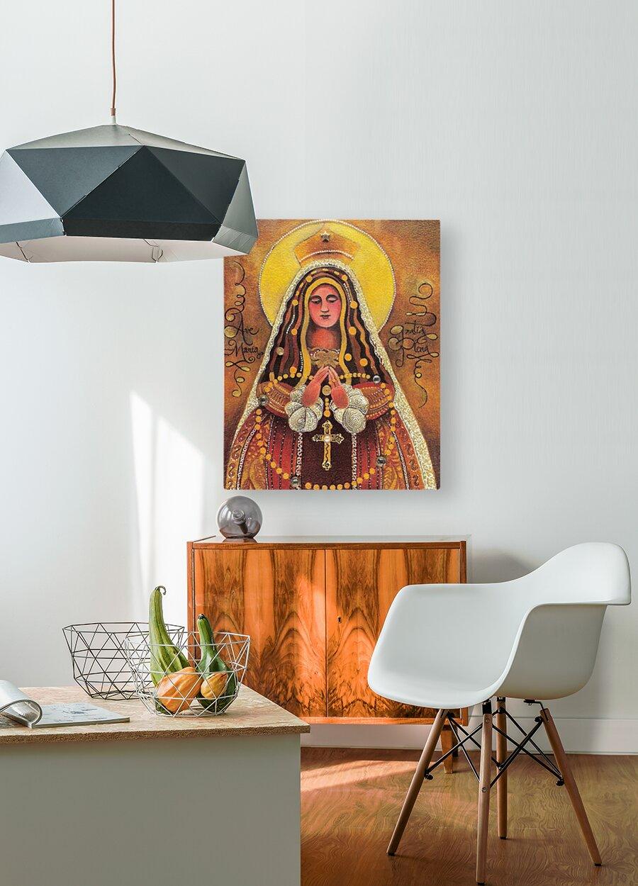 Metal Print - Mary, Queen of the Rosary by Br. Mickey McGrath, OSFS - Trinity Stores