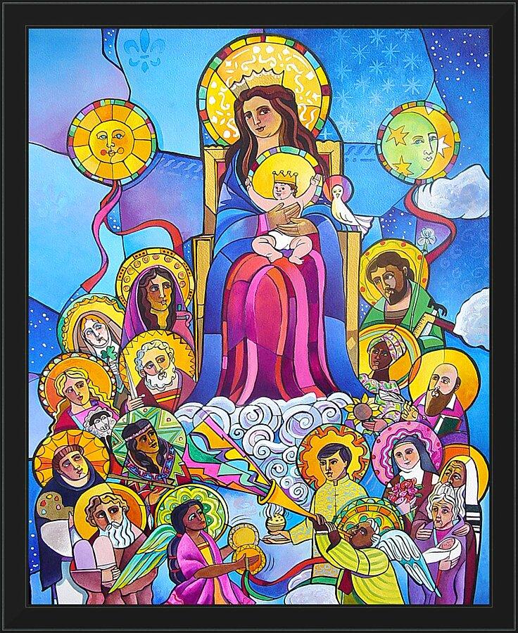 Wall Frame Black - Mary, Queen of the Saints by M. McGrath