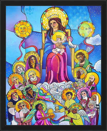 Wall Frame Black - Mary, Queen of the Saints by M. McGrath